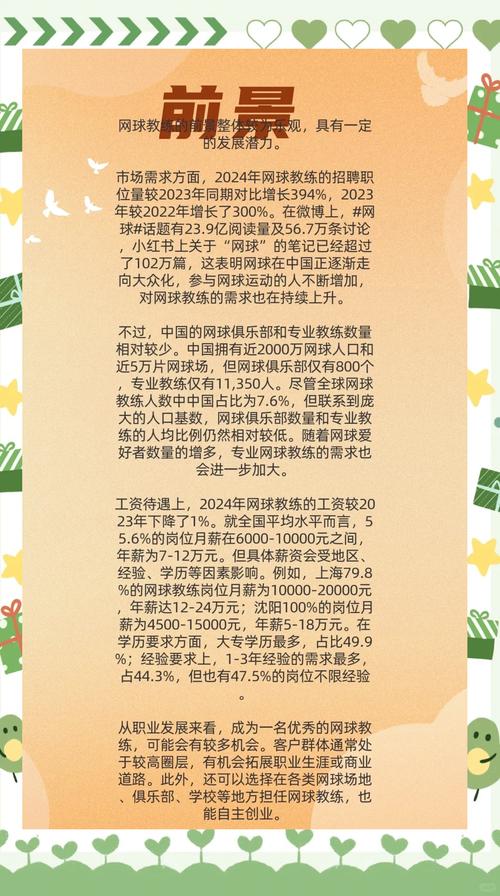 网球培训市场前景究竟如何?